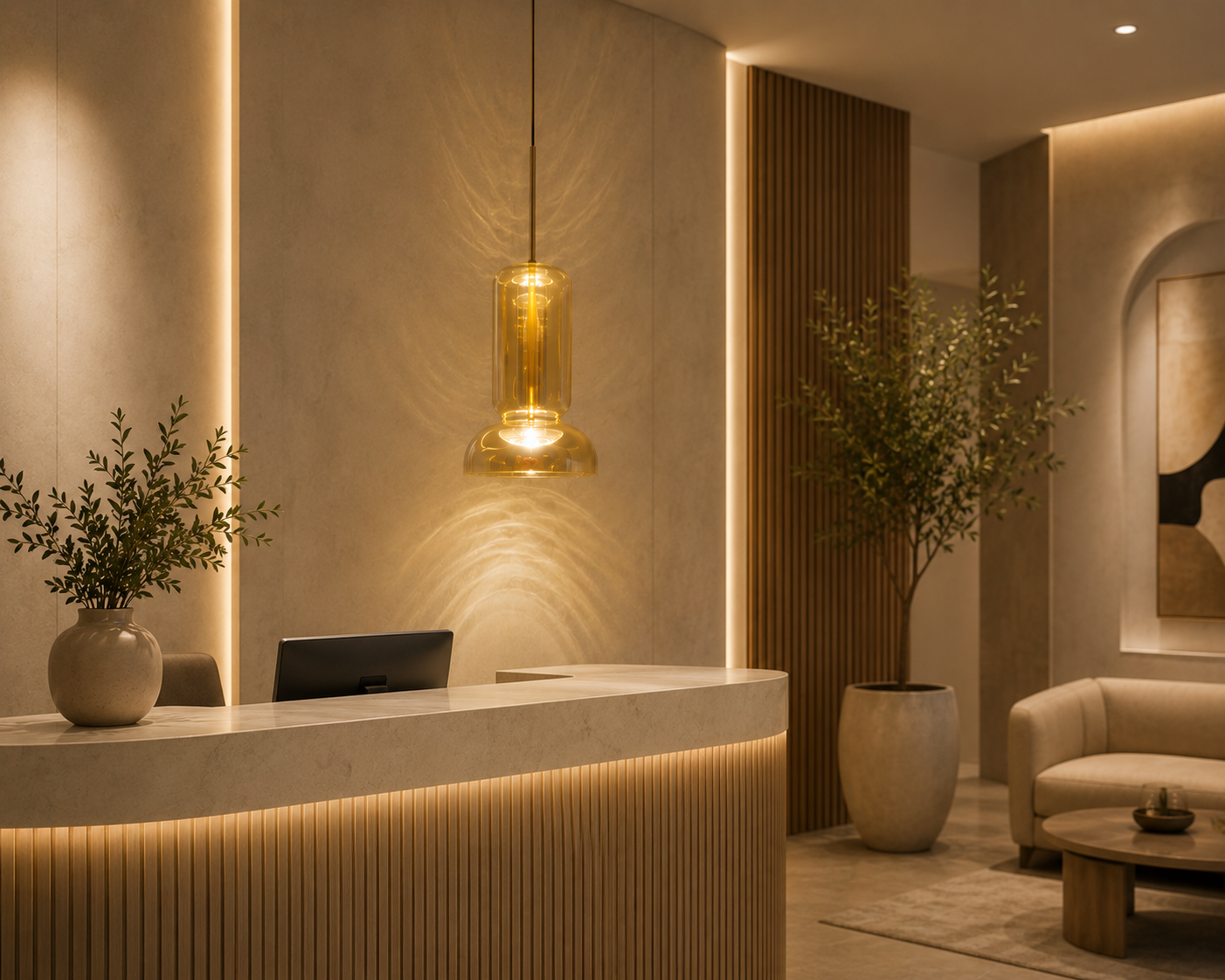 HDC Modern Smoke/ Amber Glass LED Wall Light for Bedroom, Living Room & Lobby