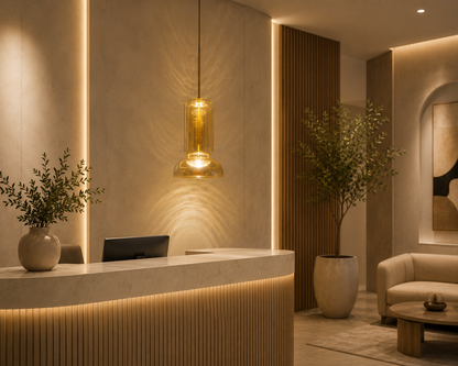 HDC Modern Smoke/ Amber Glass LED Wall Light for Bedroom, Living Room & Lobby
