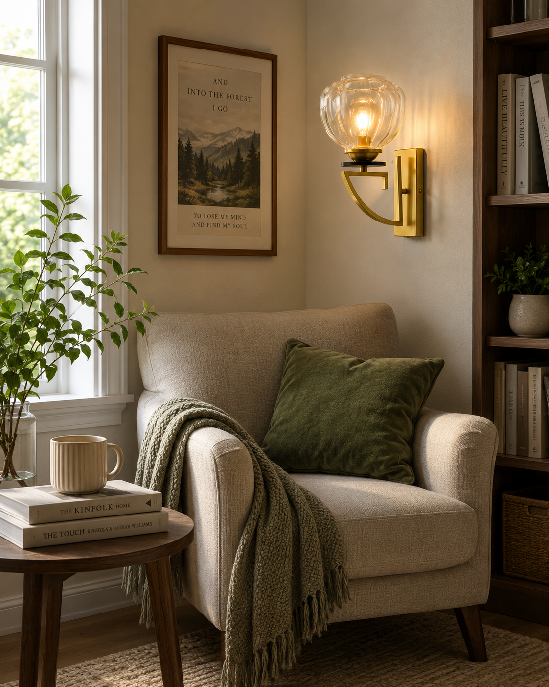 Ojaro Modern Glass Wall Light for Bedroom, Living Room & Bedside Décor