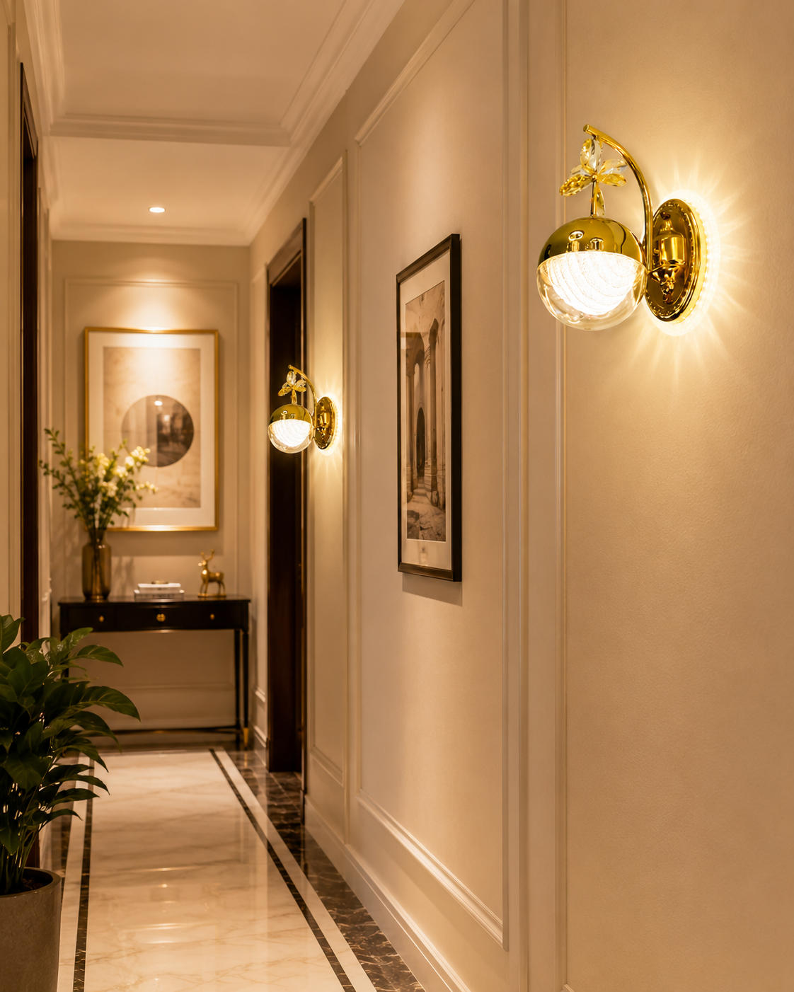 HDC Modern Gold Acrylic LED Wall Light for Bedroom, Living Room & Bedside