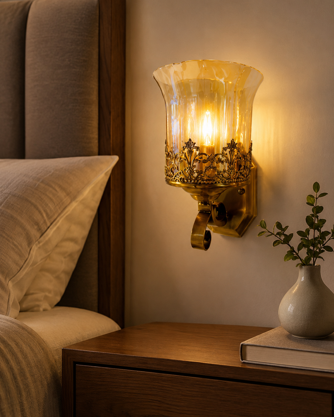 Ojaro Modern Glass Wall Light for Living Room, Bedroom & Hallway