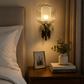 Ojaro Modern Vintage Ribbed Glass Wall Light for Bedroom, Living Room & Hallway