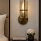 Ojaro Modern Gold Glass Wall Light for Living Room, Bedroom & Hallway