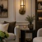 Ojaro Modern Gold Glass Wall Light for Living Room, Bedroom & Hallway