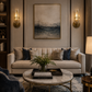 Ojaro Modern Gold Glass Wall Light for Living Room, Bedroom & Hallway