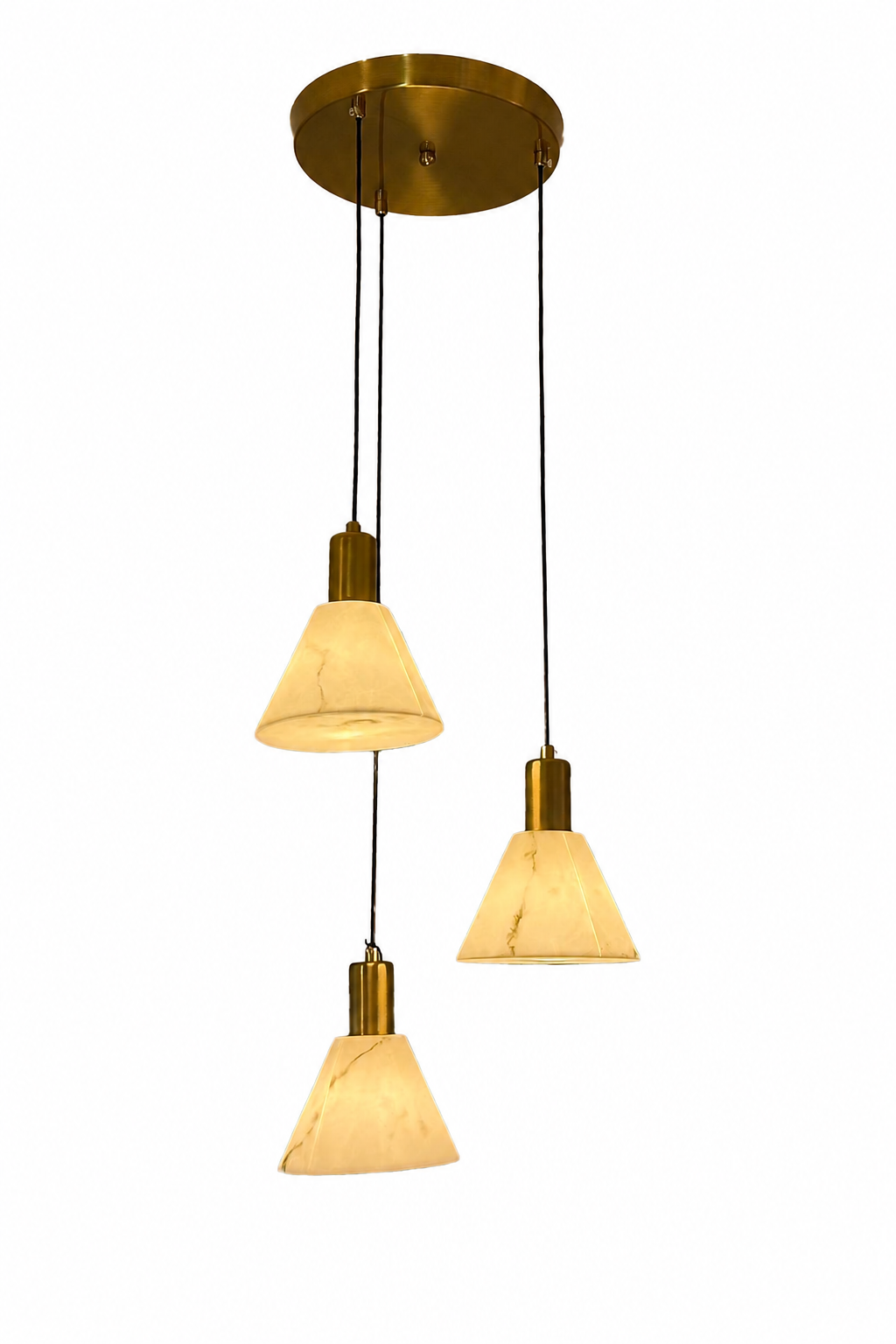 HDC Modern Marble Cone Cluster Pendant Light for Living Room, Dining Area & Staircase