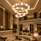 HDC Luxury Gold 3-Ring Modern LED Chandelier for Bedroom, Living Room
