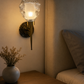 Ojaro Modern Ribbed Glass Wall Light for Bedroom, Living Room & Hallway