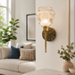 Ojaro Modern Ribbed Glass Wall Light for Bedroom, Living Room & Hallway