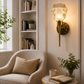 Ojaro Modern Ribbed Glass Wall Light for Bedroom, Living Room & Hallway
