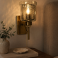 Ojaro Modern Antique Glass Wall Light for Bedroom, Living Room & Hallway