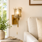 Ojaro Modern Antique Glass Wall Light for Bedroom, Living Room & Hallway