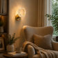 Ojaro Premium Modern Crystal Halo LED Wall Light for Bedroom, Living Room, Dining Area & Luxury Interior Décor