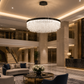 HDC Elegant Crystal Black Ring Chandelier for Bedroom, Living Room