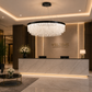 HDC Elegant Crystal Black Ring Chandelier for Bedroom, Living Room