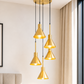 HDC Modern Gold Cluster Pendant Light for Bedroom, Living Room