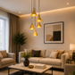 HDC Modern Gold Cluster Pendant Light for Bedroom, Living Room