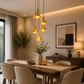 HDC Modern Gold Cluster Pendant Light for Bedroom, Living Room