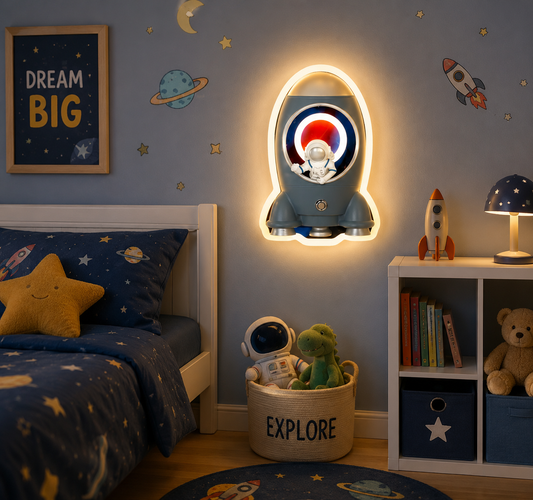 HDC Astronaut Rocket Kids Wall Light for Bedroom, Living Room