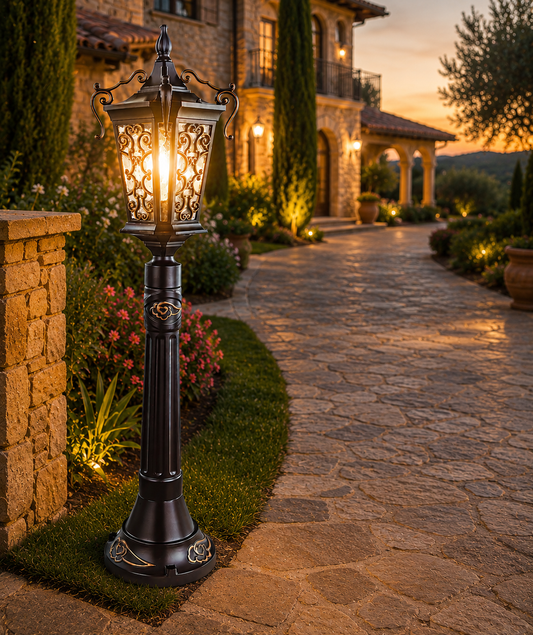 HDC Classic Outdoor Decorative Bollard Light for Resorts, Outdoor Walkways
