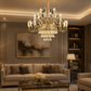 HDC 600mm Luxury Gold Crystal Chandelier for Living Room, Dining Area