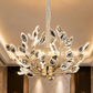 HDC 600mm Luxury Crystal Leaf LED Chandelier for Bedroom, Living Room