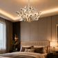 HDC 600mm Luxury Crystal Leaf LED Chandelier for Bedroom, Living Room