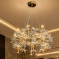 HDC 600mm Floral Crystal Ring Chandelier for Bedroom, Living Room