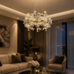 HDC 600mm Floral Crystal Ring Chandelier for Bedroom, Living Room