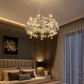 HDC 600mm Floral Crystal Ring Chandelier for Bedroom, Living Room