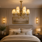 HDC Premium Classic Fabric Shade Chandelier for Living Room, Bedroom