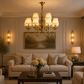 HDC Premium Classic Fabric Shade Chandelier for Living Room, Bedroom