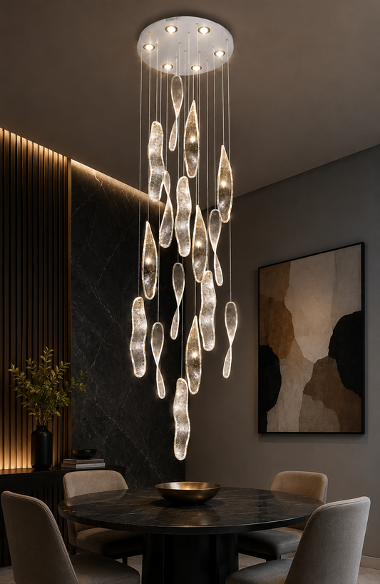 HDC 21 Lights Luxury Drop Double Height Chandelier Light for Staircase, Living Room