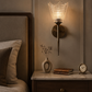 HDC Luxury Iron & Glass Wall Light with Antique Plating Finish for Bedroom, Living Room