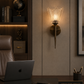 HDC Luxury Iron & Glass Wall Light with Antique Plating Finish for Bedroom, Living Room