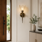 HDC Luxury Iron & Glass Wall Light with Antique Plating Finish for Bedroom, Living Room
