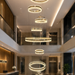 HDC Luxury 7 Light Crystal Ring Multi-Layer Chandelier for Double Height Ceiling