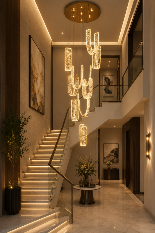 HDC 10 Light Luxury Loop Chandelier for Staircase & Double Height Spaces