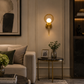HDC Modern Amber Glass Wall Light for Living Room, Bedroom & Luxury Interiors