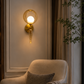 HDC Modern Amber Glass Wall Light for Living Room, Bedroom & Luxury Interiors