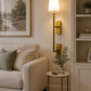 HDC Modern Gold Fabric Shade Wall Light for Bedroom, Living Room