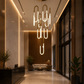 HDC 10 Lights Luxury Double Height Loop LED Chandelier for Staircase & High Ceiling Spaces