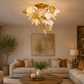 HDC Luxury Golden & White Leaf Ceiling Chandelier