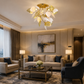 HDC Luxury Golden & White Leaf Ceiling Chandelier