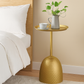 HDC Metal Side Table Tray, Small Accent Table Nightstand for Bedside Or Sofa, Round Bar Table Coffee Table for Living Room, Bedroom, Home, Office (Color : GOLDEN)