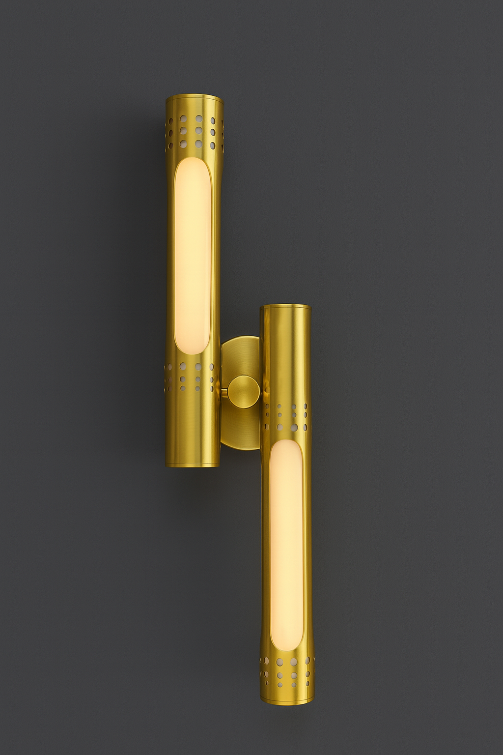 Hdc Modern Dual Gold Twin LED Tube Wall Lamp- Warmwhite