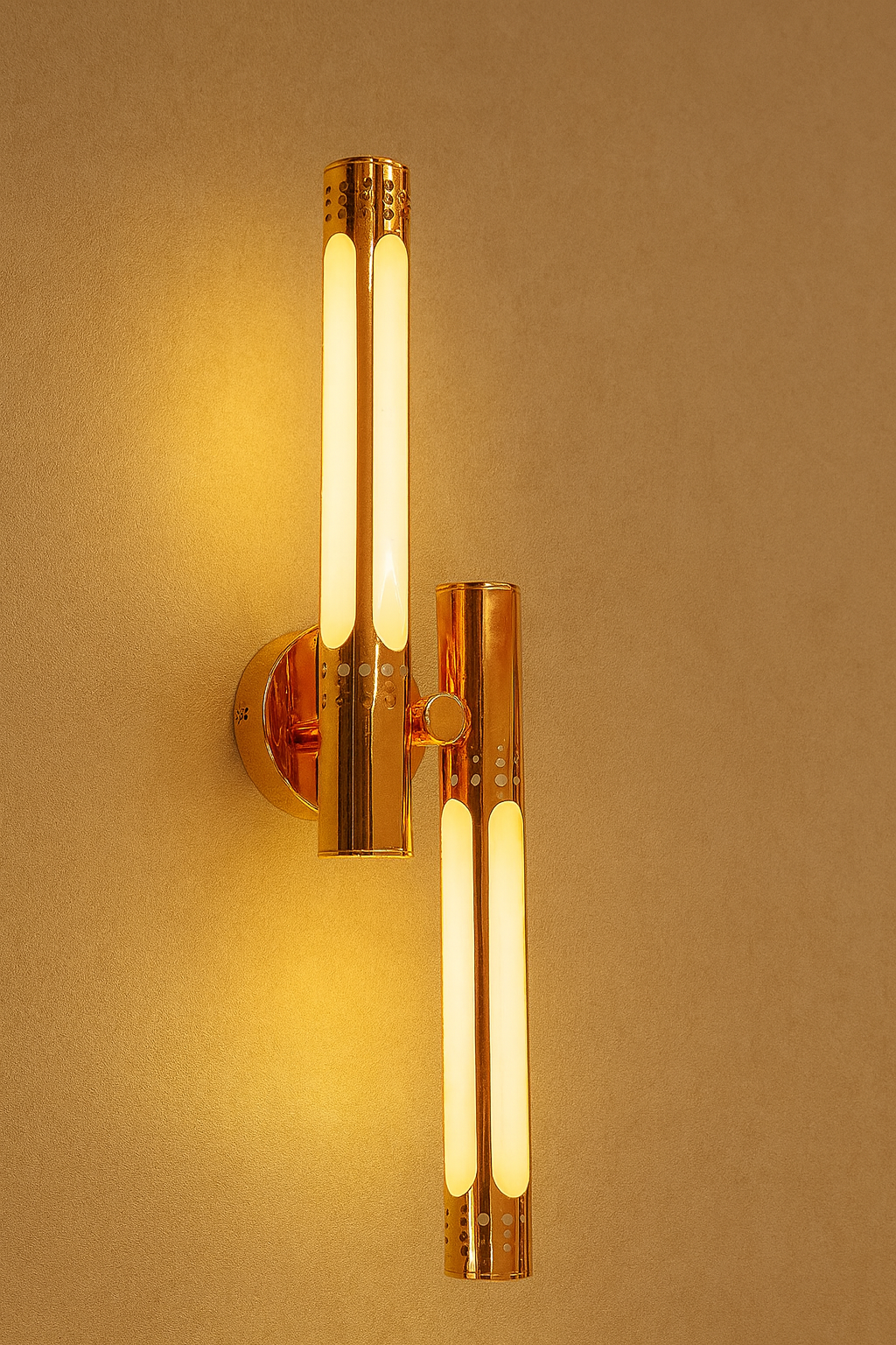 Hdc Rose Gold Modern LED Wall Light – 21" Luxury Vertical Bar Fixture with Warm White Glow