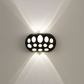 HDC Modern Dual Beam Black LED Outdoor Wall Light – Oval Design with Patterned Glow
