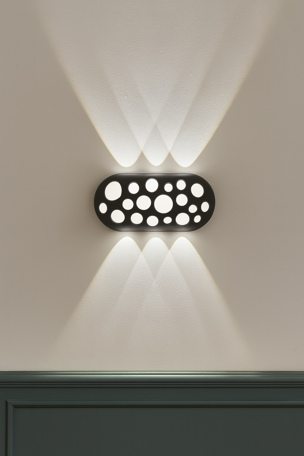 HDC Modern Black Dual Beam Artistic Bubble Design LED Outdoor Wall Light