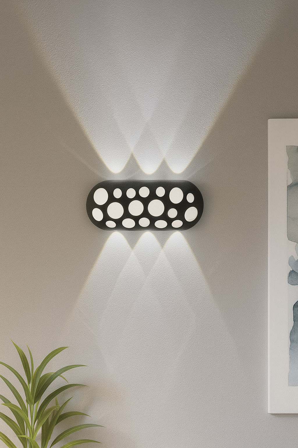 HDC Modern Black Dual Beam Artistic Bubble Design LED Outdoor Wall Light